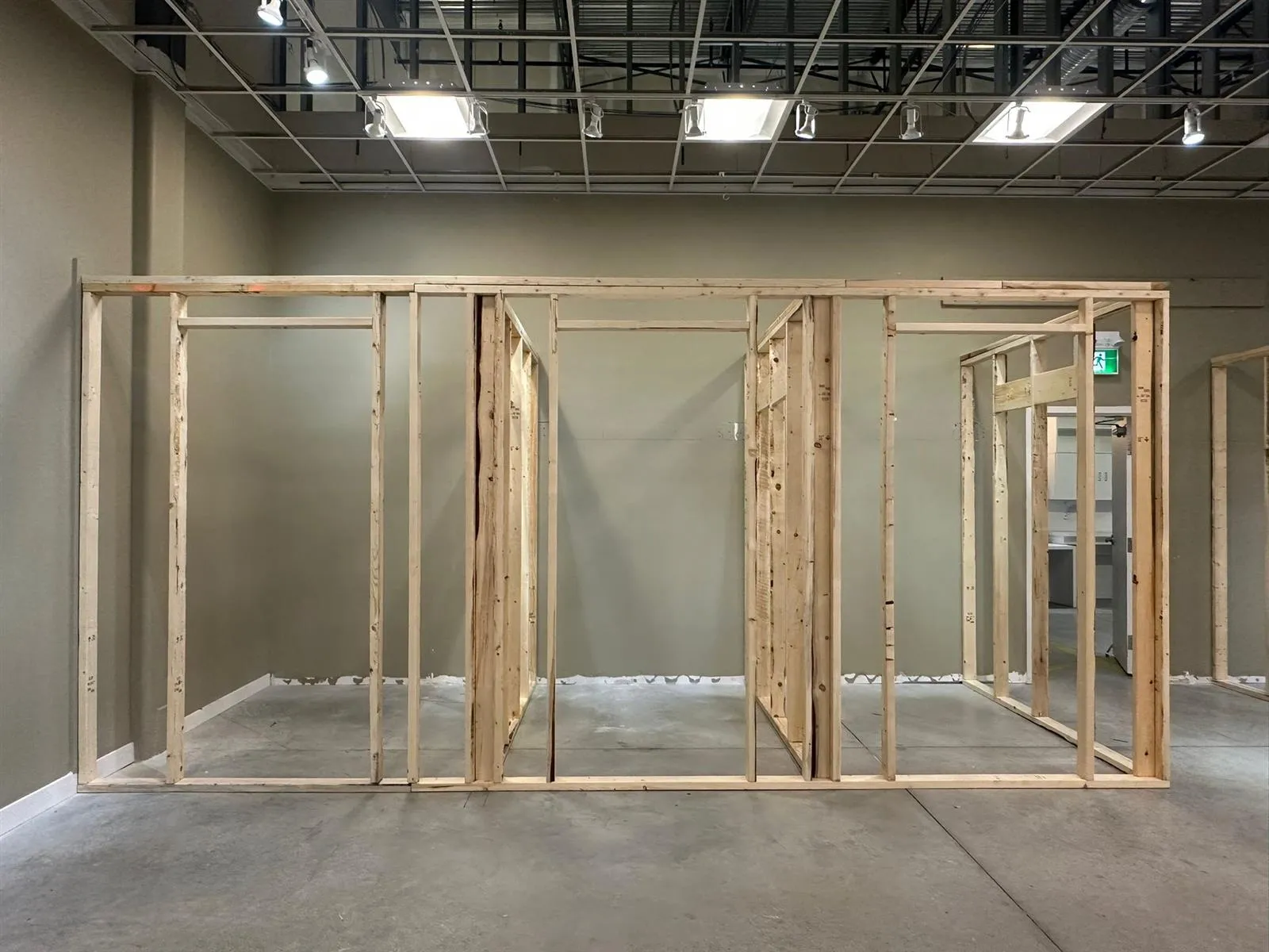 Commercial framing and buildout in progress by Anilson Construction