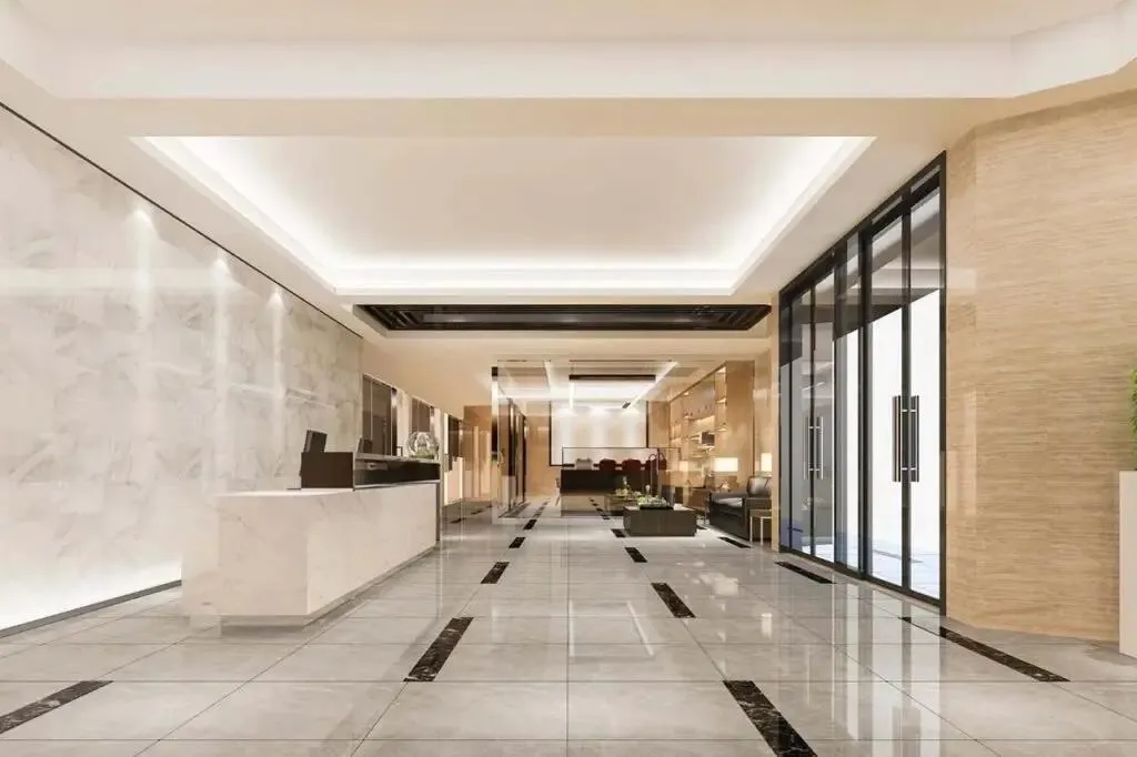 Completed commercial lobby renovation by Anilson Construction